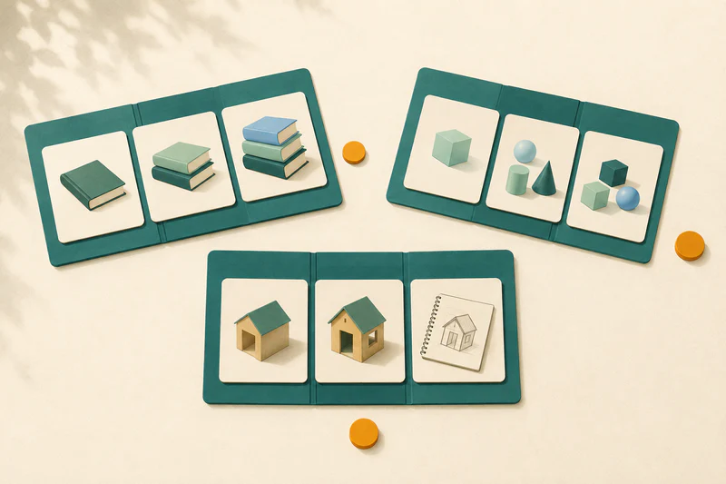 Three separate student portfolios show different sequences of growth and next steps without forming a race or comparison chart.
