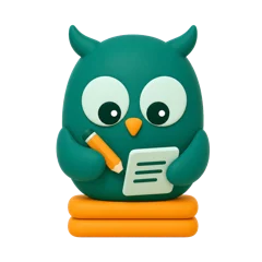 The Homeschowl owl writing with a pencil.